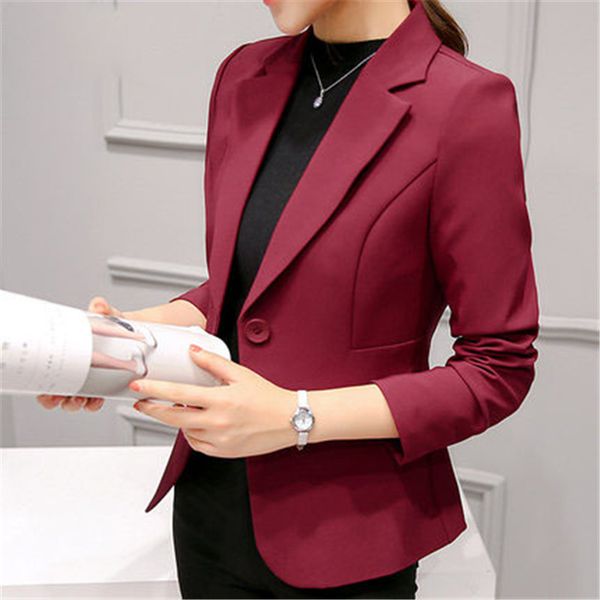 elegant wine women blazers and jackets 2019 autumn winter fashion single button blazer femenino ladies blazer female 797, White;black
elegant wine women blazers and jackets 2019 autumn winter fashion single button blazer femenino ladies blazer female 797, White;black