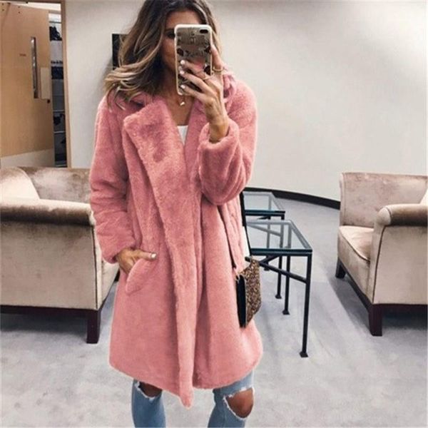 ladies warm faux fur coats and jackets winter solid turn down collar outerwear, Black
ladies warm faux fur coats and jackets winter solid turn down collar outerwear, Black