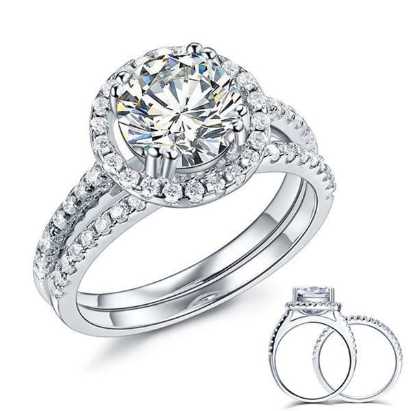 exquisite women wedding rings 925 sterling silver wedding halo ring set 2 ct created diamond engagement ring xfr8218, Slivery;golden
exquisite women wedding rings 925 sterling silver wedding halo ring set 2 ct created diamond engagement ring xfr8218, Slivery;golden
