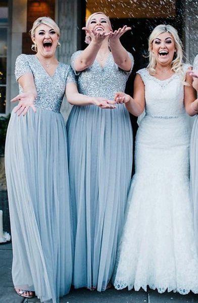 customize dusty blue country bridesmaid dresses sequin prom dresses with short sleeve v neck bling party gowns, White;pink
customize dusty blue country bridesmaid dresses sequin prom dresses with short sleeve v neck bling party gowns, White;pink