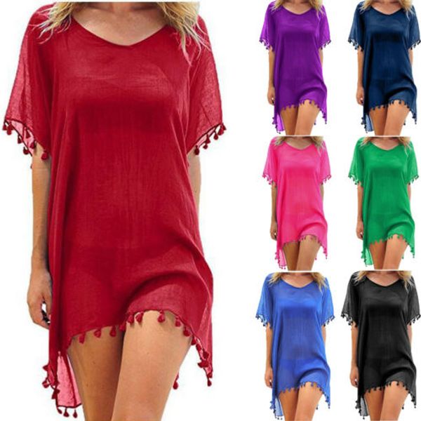 new women beachwear swimwear tassel bikini cover up summer kaftan beach dress bathing suits summer mini dress loose solid pareo, Blue;gray
new women beachwear swimwear tassel bikini cover up summer kaftan beach dress bathing suits summer mini dress loose solid pareo, Blue;gray