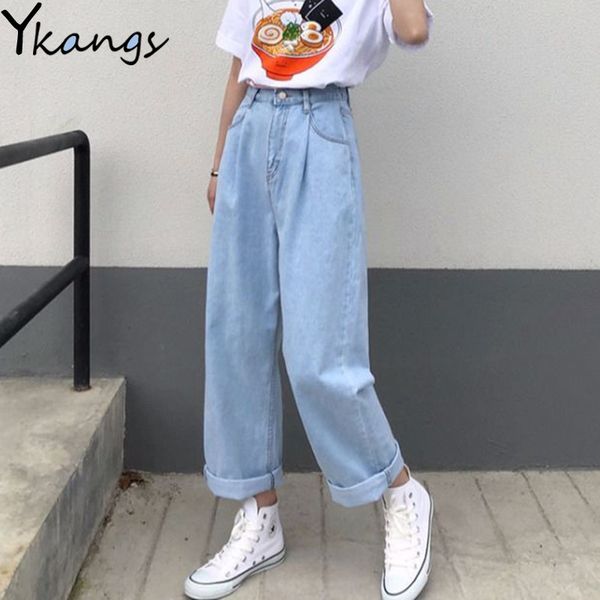 women plus size loose wide leg denim pants mom jeans vintage high waist trousers students all-match fashion harajuku chic casual, Blue
women plus size loose wide leg denim pants mom jeans vintage high waist trousers students all-match fashion harajuku chic casual, Blue