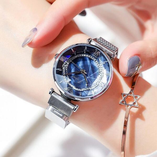 luxury ladies watch magnet stainless steel mesh marble dial fashion diamond female luminous shining quartz watch relogio, Slivery;brown
luxury ladies watch magnet stainless steel mesh marble dial fashion diamond female luminous shining quartz watch relogio, Slivery;brown