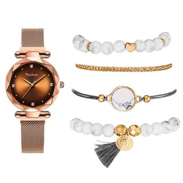 fashion women watches 5-pcs/set bracelet ladies magnetic star sky clock diamond female quartz wristwatches, Slivery;brown
fashion women watches 5-pcs/set bracelet ladies magnetic star sky clock diamond female quartz wristwatches, Slivery;brown