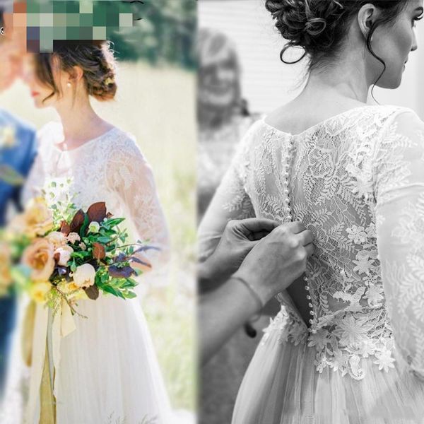 pretty a line country wedding dresses full flace applique new 2019 bohemian beach boho bridal gowns plus size tulle wedding dress, White
pretty a line country wedding dresses full flace applique new 2019 bohemian beach boho bridal gowns plus size tulle wedding dress, White