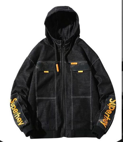 casual men's jacket autumn 2019 new korean fashion solid color letter denim trend, Black;brown
casual men's jacket autumn 2019 new korean fashion solid color letter denim trend, Black;brown