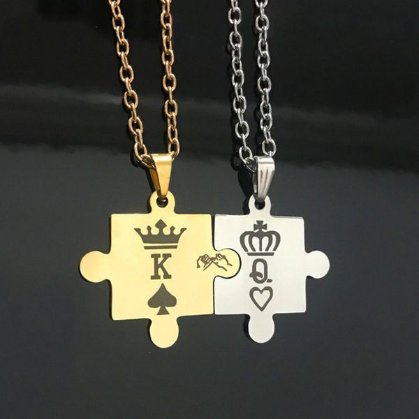 letters k & q couple necklaces with crown stainless steel tag pendant necklace king & queen dropshipping, Silver
letters k & q couple necklaces with crown stainless steel tag pendant necklace king & queen dropshipping, Silver