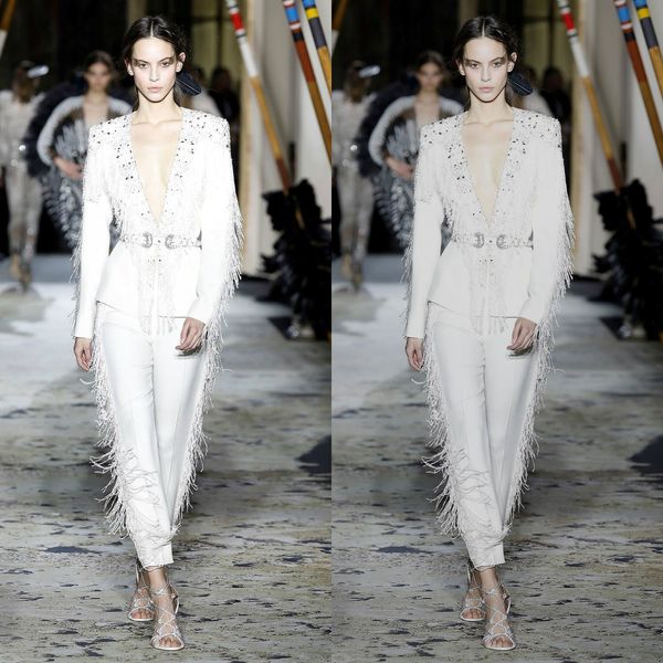 zuhairmurad customized evening pant suits two pieces v neck long sleeve formal dress satin sashes crystal feather party bridesmaid gown, Black;red
zuhairmurad customized evening pant suits two pieces v neck long sleeve formal dress satin sashes crystal feather party bridesmaid gown, Black;red