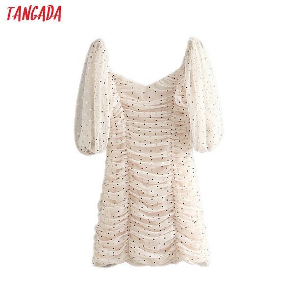 tangada women dot print pencil dress short puff sleeve back zipper female korean style pleated ladies party dresses ce161, Black;gray
tangada women dot print pencil dress short puff sleeve back zipper female korean style pleated ladies party dresses ce161, Black;gray