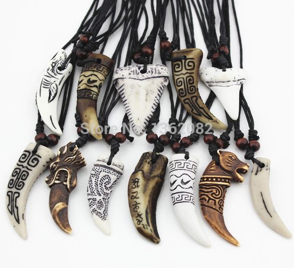 wholesale 12pcs mixed cool imitation bone carved dragon totem shark/wolf tooth pendant necklace amulet mn465, Silver
wholesale 12pcs mixed cool imitation bone carved dragon totem shark/wolf tooth pendant necklace amulet mn465, Silver
