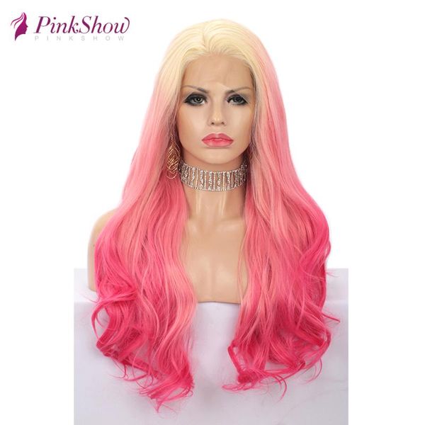 pinkshow ombre pink wigs wavy synthetic lace front wig for women heat resistant fiber blonde root 24 inches, Black
pinkshow ombre pink wigs wavy synthetic lace front wig for women heat resistant fiber blonde root 24 inches, Black