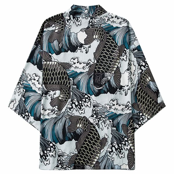 japanese kimono cardigan shirts carp koi fish great wave print thin clothing harajuku streetwear men hip hop casual jackets, White;black
japanese kimono cardigan shirts carp koi fish great wave print thin clothing harajuku streetwear men hip hop casual jackets, White;black