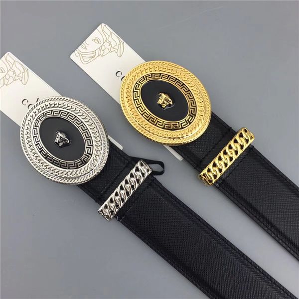 2018 fashion pattern double chain buckle men women designer belts european style brand waistbands real leather for gift, Black;brown
2018 fashion pattern double chain buckle men women designer belts european style brand waistbands real leather for gift, Black;brown