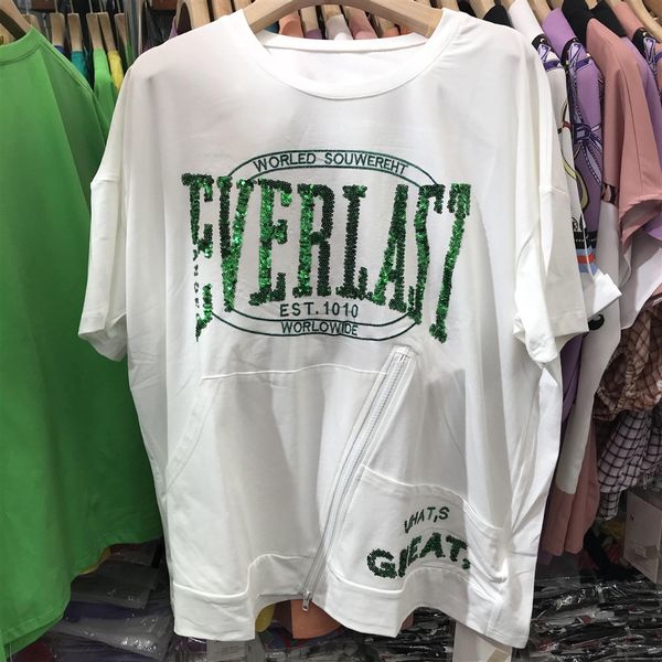 hangzhou european style sweater candy sequins sweater personalized sequins dingzhu letter zipper t-shirt candy color short sleeve female, White
hangzhou european style sweater candy sequins sweater personalized sequins dingzhu letter zipper t-shirt candy color short sleeve female, White