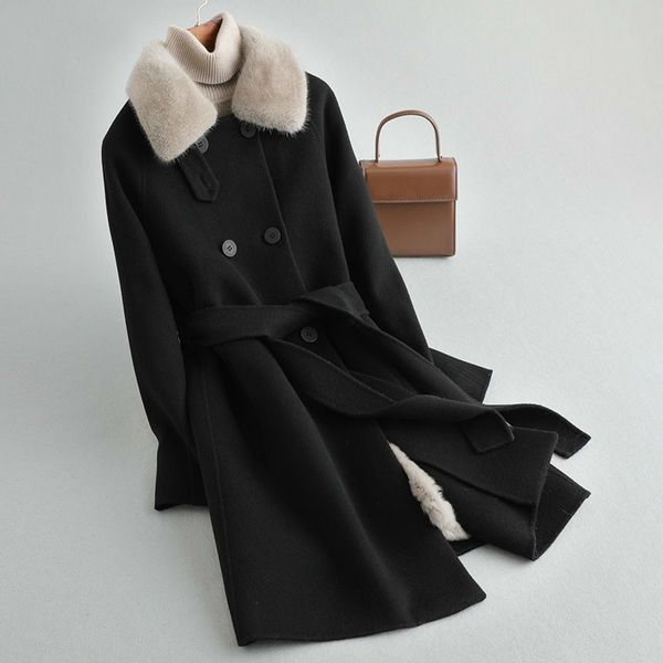 collar real fur coat female 100% wool jacket autumn winter coat women clothes 2020 raccoon dog fur liner zt4739, Black
collar real fur coat female 100% wool jacket autumn winter coat women clothes 2020 raccoon dog fur liner zt4739, Black