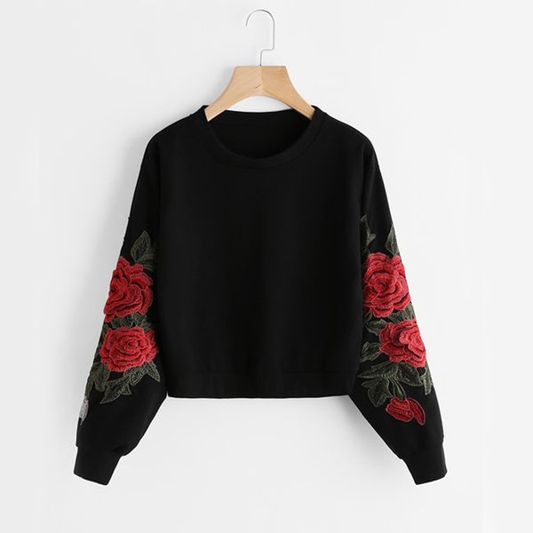 romwe роза вышивка толстовка женщины vintage черный с длинным рукавом осень пуловер 2019 новой аппликацией повседневного o шея толстовка, Black
romwe роза вышивка толстовка женщины vintage черный с длинным рукавом осень пуловер 2019 новой аппликацией повседневного o шея толстовка, Black
