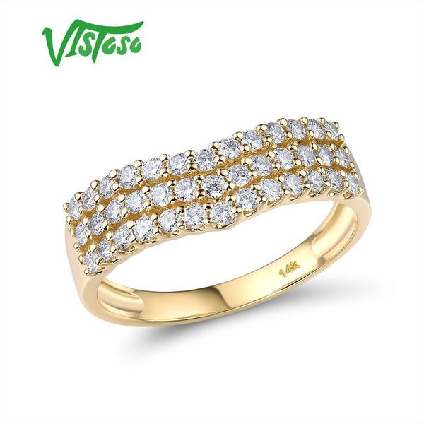 vistoso pure 14k 585 yellow gold ring for women sparkling diamond promise classic ring engagement anniversary party fine jewelry t200701, Slivery;golden
vistoso pure 14k 585 yellow gold ring for women sparkling diamond promise classic ring engagement anniversary party fine jewelry t200701, Slivery;golden