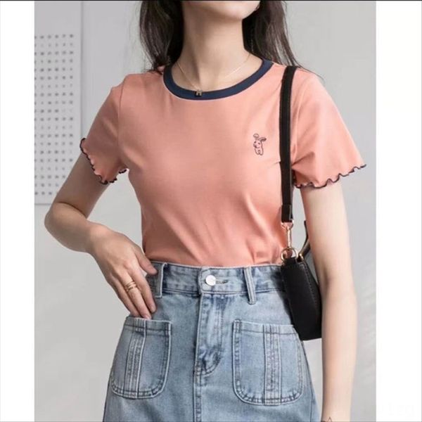 embroidered rabbit short-sleeved t-shirt female 2020 color contrast slim girl embroidered rabbit short-sleeved t-shirt female 2020 color, White
embroidered rabbit short-sleeved t-shirt female 2020 color contrast slim girl embroidered rabbit short-sleeved t-shirt female 2020 color, White