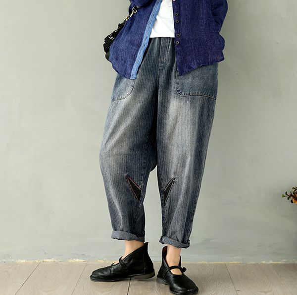 women's jeans 2021 spring retro women large size elastic waist all-match denim pants ladies casual loose bleached vintage trousers, Blue
women's jeans 2021 spring retro women large size elastic waist all-match denim pants ladies casual loose bleached vintage trousers, Blue