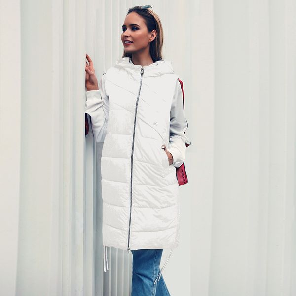 long sleeveless down jacket autumn and winter temperament women's fashion street outdoor warm hoodie zipper jacket women coat, Black
long sleeveless down jacket autumn and winter temperament women's fashion street outdoor warm hoodie zipper jacket women coat, Black