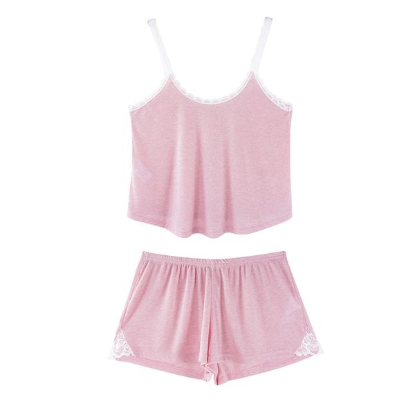 fashion pink camis tank lace patchwork shorts lingerie women 2pcs pajamas sets spring summer loose nightgown female, Blue;gray
fashion pink camis tank lace patchwork shorts lingerie women 2pcs pajamas sets spring summer loose nightgown female, Blue;gray
