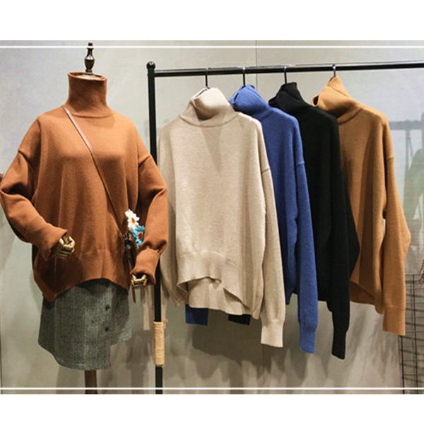 werynica new autumn winter women loose knitted sweater oversized turtleneck sweater long sleeves women outwear solid pullover, White;black
werynica new autumn winter women loose knitted sweater oversized turtleneck sweater long sleeves women outwear solid pullover, White;black