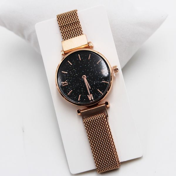 fashion brand rose gold watch minimalist star magnet button stainless steel star fashion leisure gift clock, Slivery;brown
fashion brand rose gold watch minimalist star magnet button stainless steel star fashion leisure gift clock, Slivery;brown