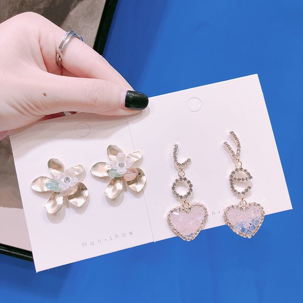 korean sweet pink crystal heart zircon love long dangle earrings for women chic flower statement earring brincos femme jewelry, Silver
korean sweet pink crystal heart zircon love long dangle earrings for women chic flower statement earring brincos femme jewelry, Silver
