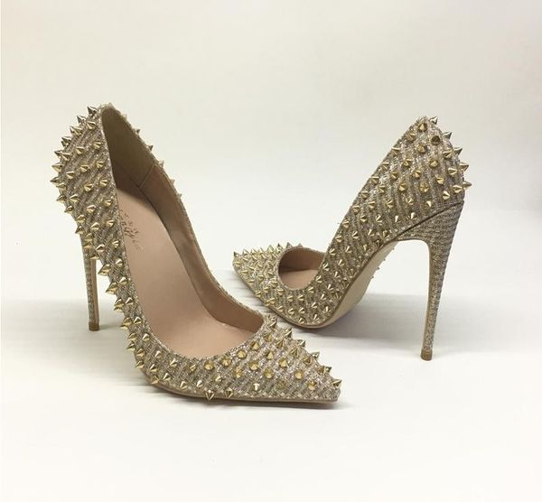 2019 women lady gold glitter spikes leather poined toes high heeled shoes single shoes pumps high heels shoes 10cm 12cm, Black
2019 women lady gold glitter spikes leather poined toes high heeled shoes single shoes pumps high heels shoes 10cm 12cm, Black