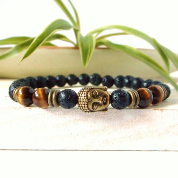 buddha bracelet mala, lava stone natural stone, tiger eye buddha bronze buddha, 8 mm bracelet, Golden;silver
buddha bracelet mala, lava stone natural stone, tiger eye buddha bronze buddha, 8 mm bracelet, Golden;silver
