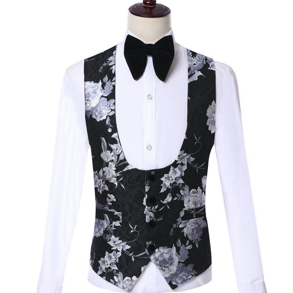 custom made wedding waistcoat black floral men's fashion design suit vest party men's business groom suit vest 2019, White;black
custom made wedding waistcoat black floral men's fashion design suit vest party men's business groom suit vest 2019, White;black