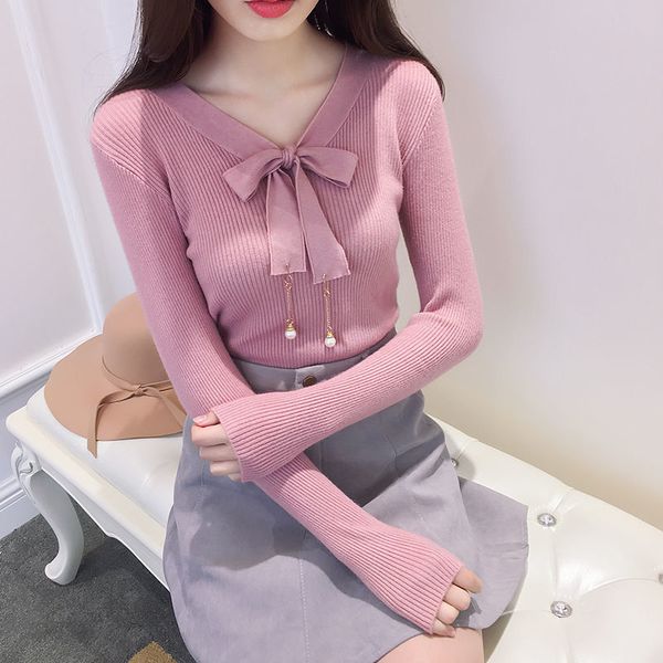 women sweaters clothes streetwear elegant butterfly knot pullover v neck long sleeve jumper knitted female black white, White;black 
women sweaters clothes streetwear elegant butterfly knot pullover v neck long sleeve jumper knitted female black white, White;black