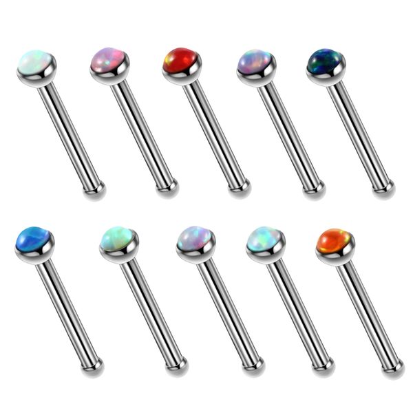 new 316l surgical steel with opal stone colorful straight bar opal nose bone stud piercing charming jewelry 20g, Slivery;golden
new 316l surgical steel with opal stone colorful straight bar opal nose bone stud piercing charming jewelry 20g, Slivery;golden