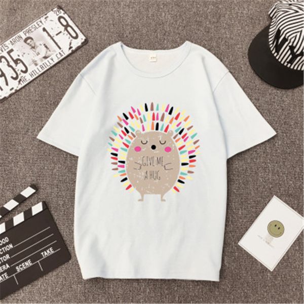 daddy chen women hedgehog print casual t-shirt 2019 short sleeve cartoon women plus size tshirt cotton o neck poleras mujer, White
daddy chen women hedgehog print casual t-shirt 2019 short sleeve cartoon women plus size tshirt cotton o neck poleras mujer, White