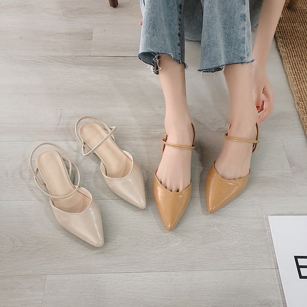 baotou sandals female fairy wind flat bottom summer new pointed tide shoes women 2020, Black 
baotou sandals female fairy wind flat bottom summer new pointed tide shoes women 2020, Black