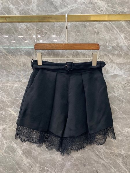 the new autumn and winter 2019 women's fight lace hem casual shorts belt 924, White;black
the new autumn and winter 2019 women's fight lace hem casual shorts belt 924, White;black