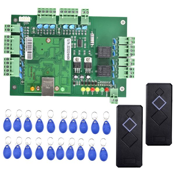 door gate access control system kit with 2 card readers & 20 keyfobs-black 
door gate access control system kit with 2 card readers & 20 keyfobs-black