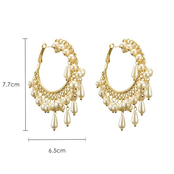 artificial pearl hoops earrings female temperament personality big circle wild earrings, Golden;silver
artificial pearl hoops earrings female temperament personality big circle wild earrings, Golden;silver