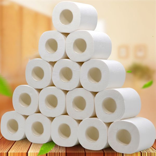 

на складе 10 рулонов / упаковка 4 слоя туалетной рулонной бумаги первичная древесная масса туалетная папиросная бумага ванна туалетная рулон
