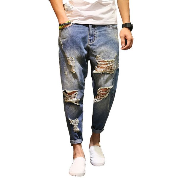 men's jeans summer 2021 fashion casual ripped male loose large size 42 scraped ankle length pants korean harem beggar, Blue
men's jeans summer 2021 fashion casual ripped male loose large size 42 scraped ankle length pants korean harem beggar, Blue