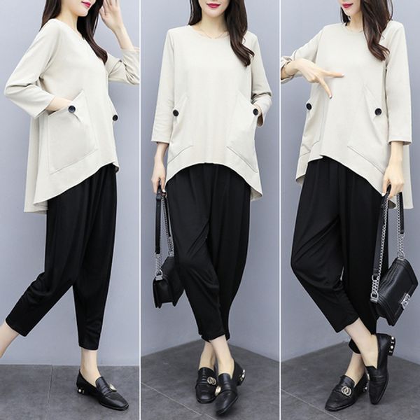 large size casual 2 piece outfits for women women two piece outfits ensemble femme survetement year-old female costume, White
large size casual 2 piece outfits for women women two piece outfits ensemble femme survetement year-old female costume, White