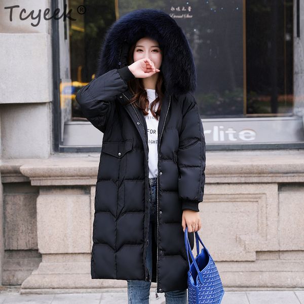 tcyeek thick warm women's down jacket raccoon fur hooded clothes 2019 korean duck down coat female long parka hiver lw1580, Black
tcyeek thick warm women's down jacket raccoon fur hooded clothes 2019 korean duck down coat female long parka hiver lw1580, Black
