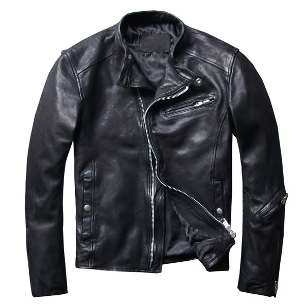 mens genuine leather jackets and coats 100% real sheepskin sheep brand male clothing classic spring autumn winter slim outerwear, Black
mens genuine leather jackets and coats 100% real sheepskin sheep brand male clothing classic spring autumn winter slim outerwear, Black