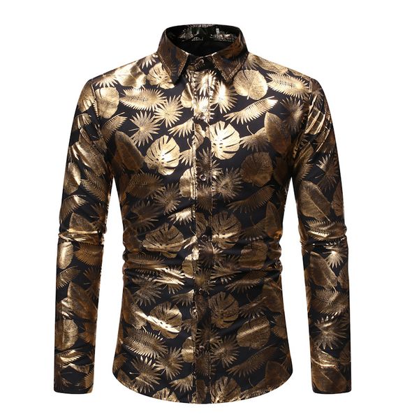 men's golden luxury design dress shirts 2020 autumn new slim fit button down flowered printed stylish party club shirt, White;black
men's golden luxury design dress shirts 2020 autumn new slim fit button down flowered printed stylish party club shirt, White;black