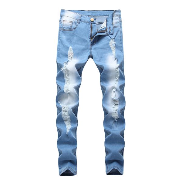 mens designer casual holes beggars slim feet jeans high street pants, Blue
mens designer casual holes beggars slim feet jeans high street pants, Blue