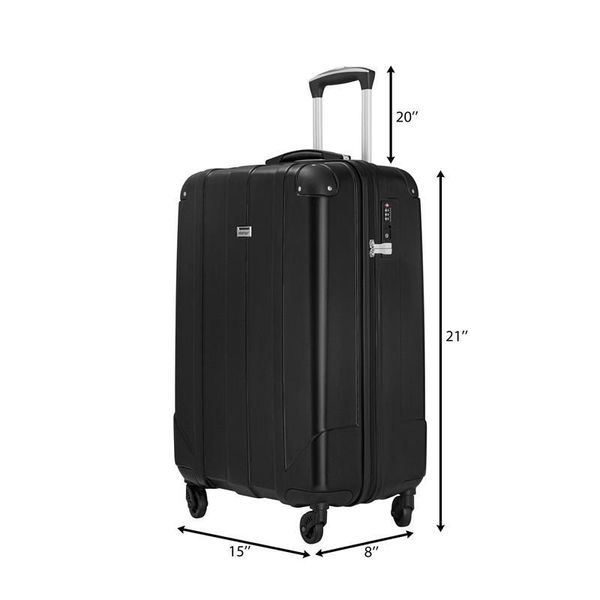 spinner lage built in tsa protective corners p.e.t light weight carry on 20 suitcases 20 inch black