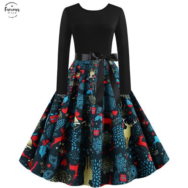 christmas dress women vintage elk crew neck print long sleeve 1950s housewife evening party dresses elegant high waist sundress vestidos, Black;gray
christmas dress women vintage elk crew neck print long sleeve 1950s housewife evening party dresses elegant high waist sundress vestidos, Black;gray