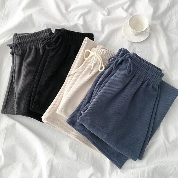 vintage corduroy high waist long pant women casual drawstring lumbar wide leg trousers female straight bottoms, Black;white
vintage corduroy high waist long pant women casual drawstring lumbar wide leg trousers female straight bottoms, Black;white