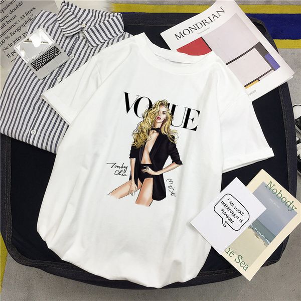 vintage vogue paris street fashion print girl t-shirt new summer cute women casual novelty harajuku ladies hipster cool tees, White
vintage vogue paris street fashion print girl t-shirt new summer cute women casual novelty harajuku ladies hipster cool tees, White