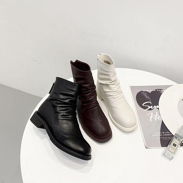 shoes low heels booties women's short boot lace up boots luxury designer back zip bootee woman 2019 round toe booties ladies, Black
shoes low heels booties women's short boot lace up boots luxury designer back zip bootee woman 2019 round toe booties ladies, Black
